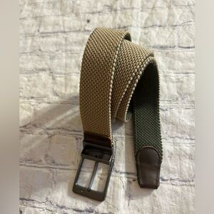 NIKE FABRIC TAN/OLIVE REVERSIBLE MENS BELT GUNMETAL BUCKLE